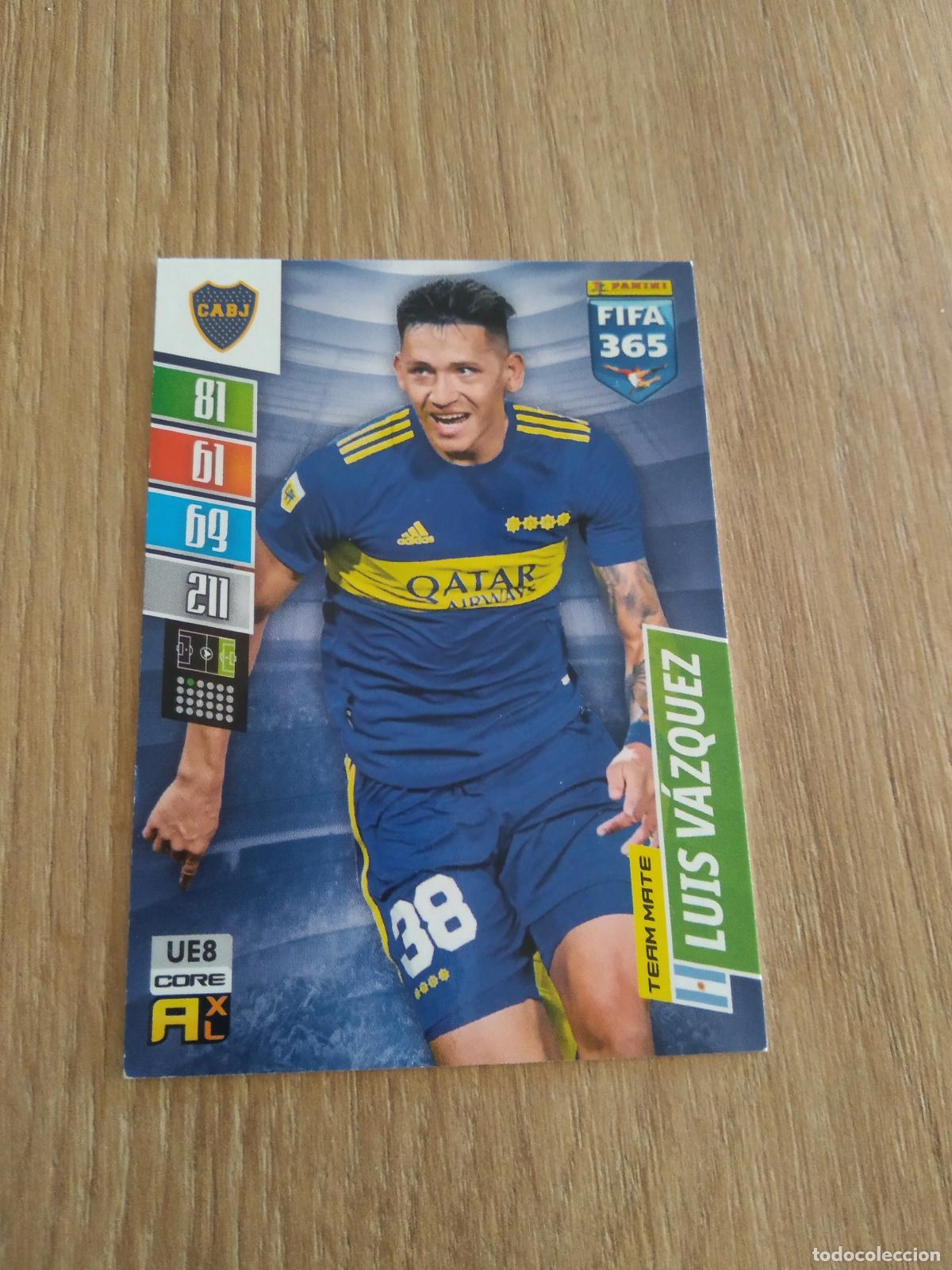 Cromos de F&uacute;tbol: UE 8 LUIS VAZQUEZ BOCA JUNIORS CROMO FUTBOL PANINI ADRENALYN 21-22 FIFA 365 2021-2022