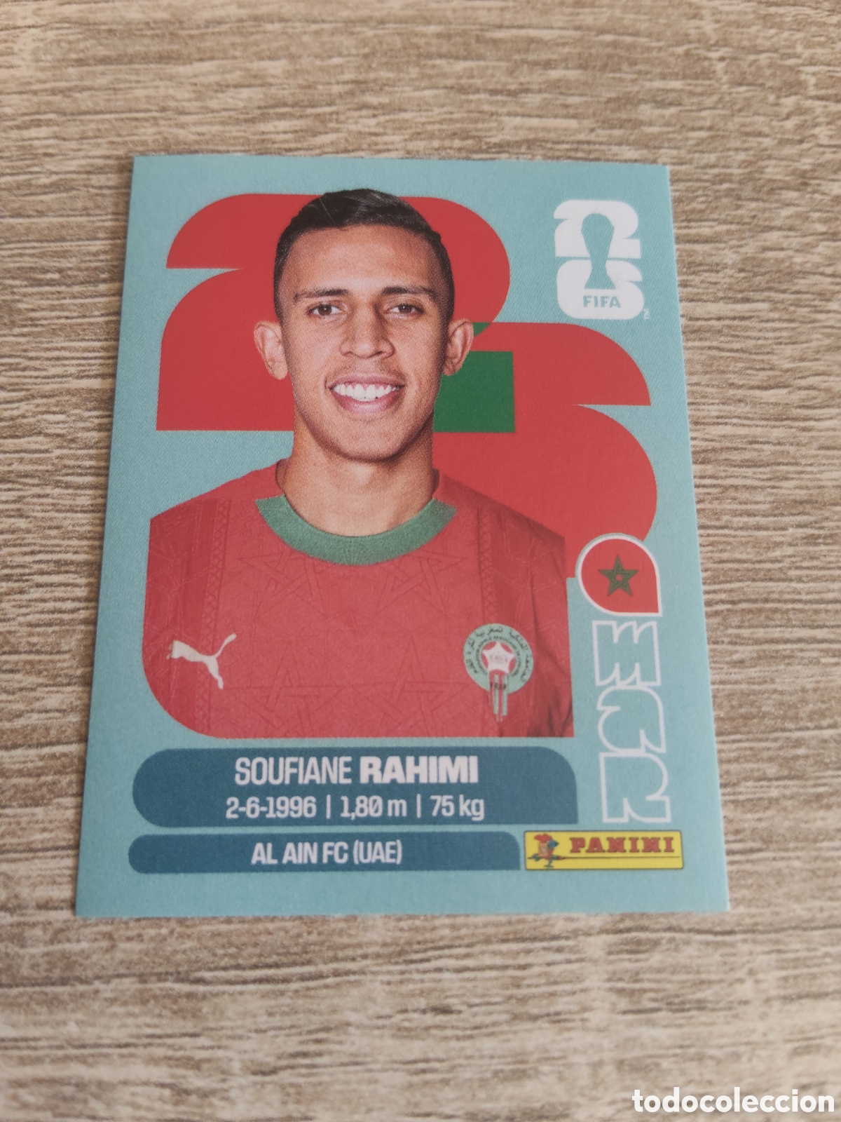 Cromos de F&uacute;tbol: Panini mundial 2026 MAR 18 Soufiane Rahimi Marruecos