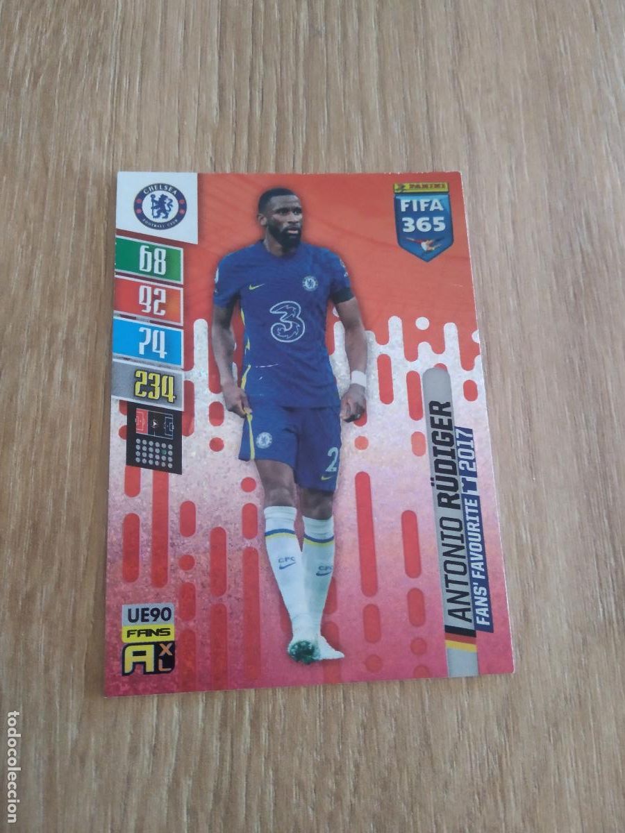 Fu&szlig;ball-Sticker: UE 90 RUDIGER CHELSEA CROMO FUTBOL PANINI ADRENALYN 21-22 FIFA 365 2021-2022