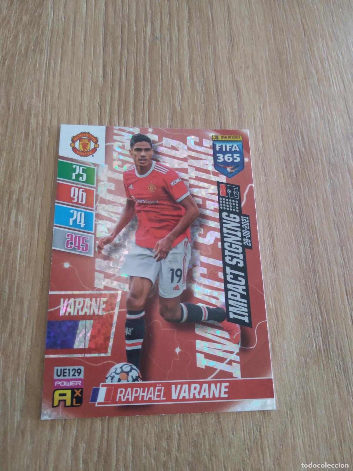 Cromos de F&uacute;tbol: UE 129 VARANE MANCHESTER UNITED CROMO FUTBOL PANINI ADRENALYN 21-22 FIFA 365 2021-2022