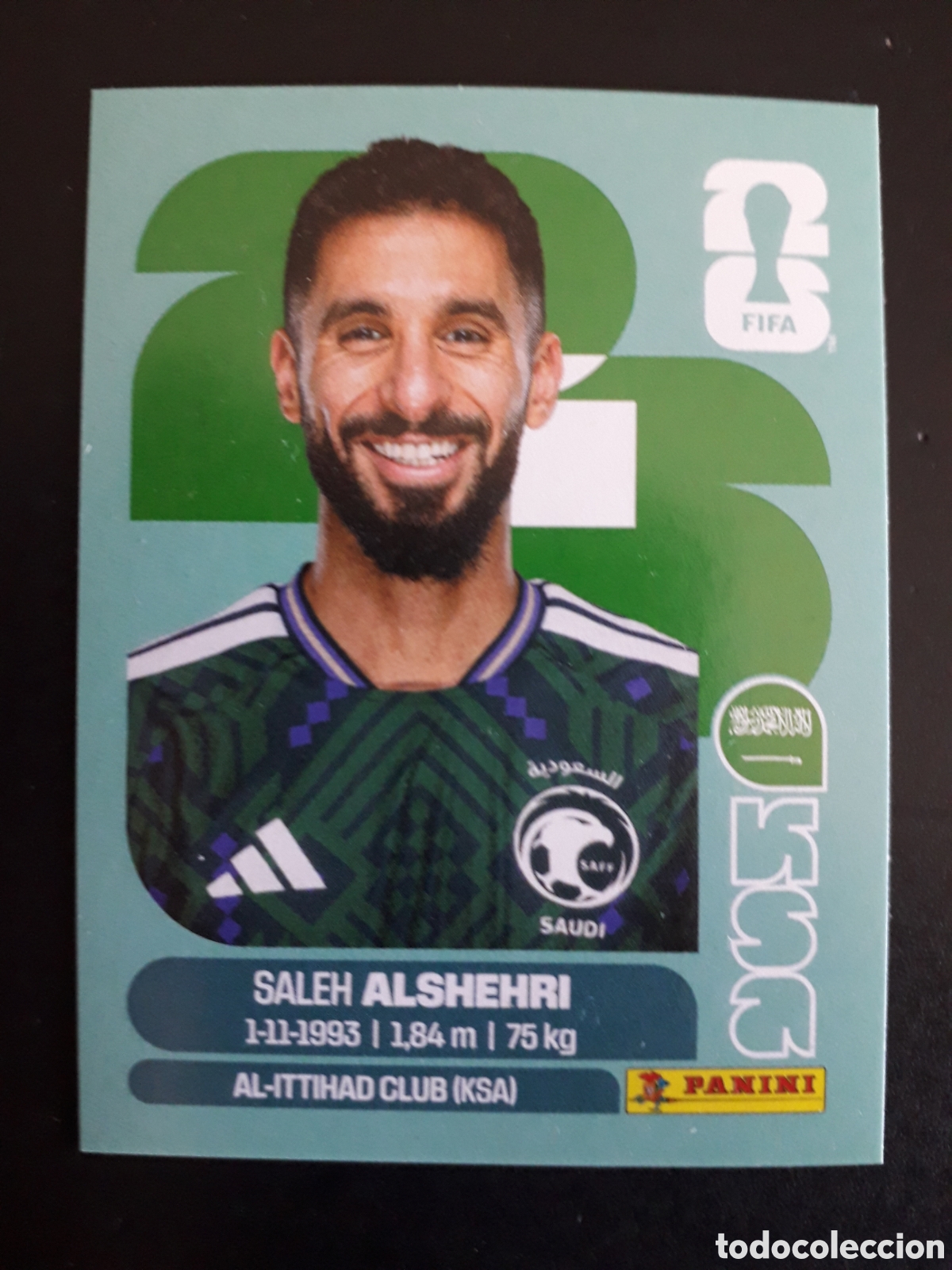 Cromos de F&uacute;tbol: ALSHEHRI ARABIA SAUD&Iacute; KSA 19 MUNDIAL F&Uacute;TBOL 2026 FIFA WORLD CUP PANINI SIN PEGAR PEDIDO M&Iacute;NIMO 3&euro;
