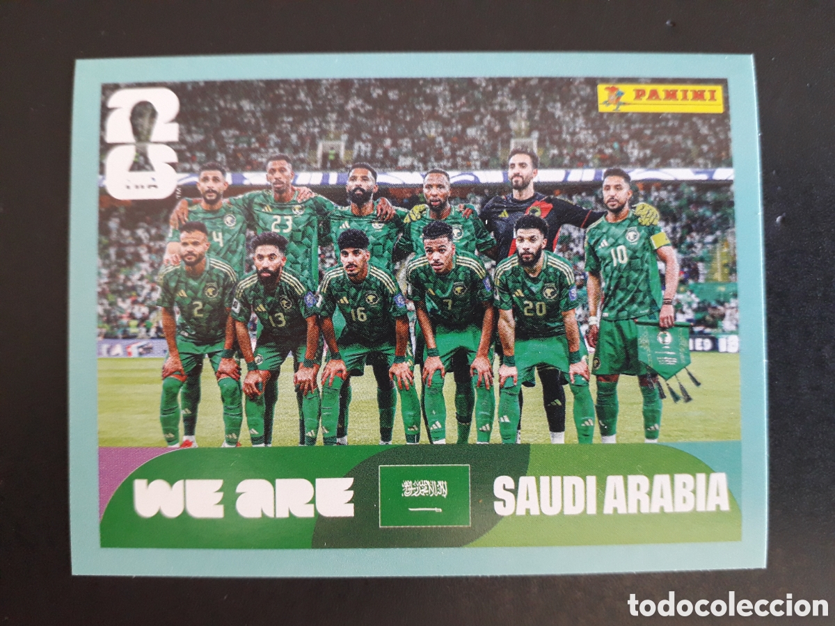Cromos de F&uacute;tbol: EQUIPO ARABIA SAUD&Iacute; KSA 13 MUNDIAL F&Uacute;TBOL 2026 FIFA WORLD CUP PANINI SIN PEGAR PEDIDO M&Iacute;NIMO 3&euro;.