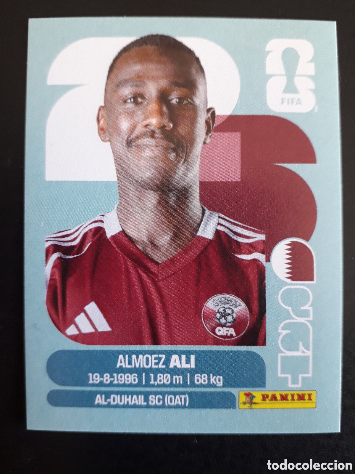 Cromos de F&uacute;tbol: ALMOEZ ALI QATAR QAT 20 MUNDIAL F&Uacute;TBOL 2026 FIFA WORLD CUP PANINI SIN PEGAR PEDIDO M&Iacute;NIMO 3&euro;