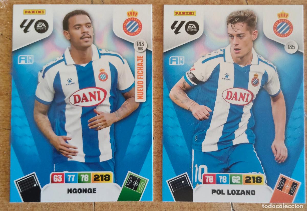 Cromos de F&uacute;tbol: 143 BIS NGOME NUEVO FICHAJE DEL ESPANYOL 25 26 + 135 Pol Lozano
