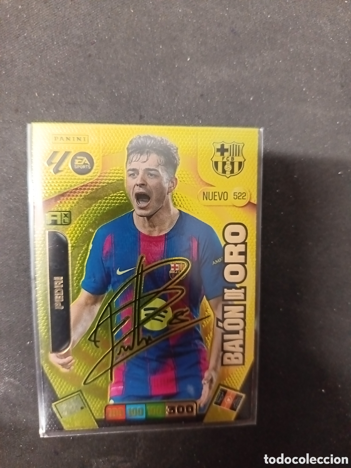 Cromos de F&uacute;tbol: 522 PEDRI BALON DE ORO NUEVO BARCELONA FIRMA FIRMADO ADRENALYN LIGA 25 26 2025 2026 PANINI