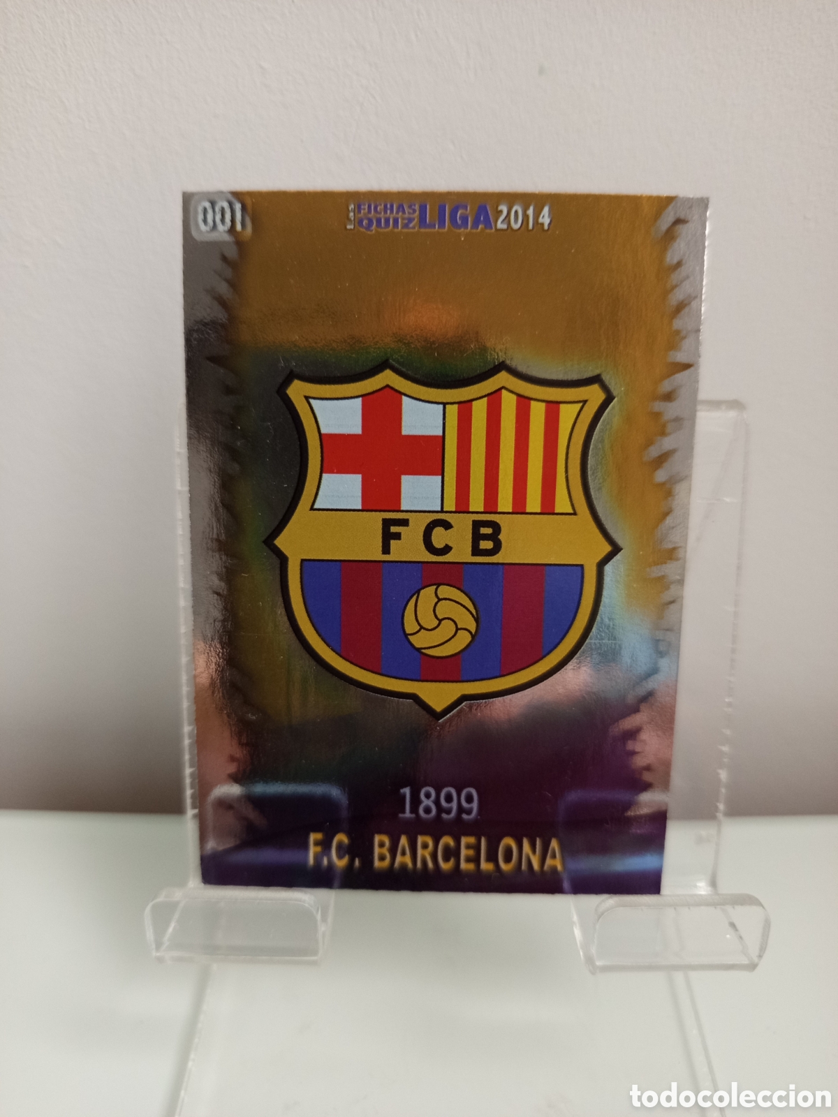 Cromos de F&uacute;tbol: ❇️ CROMO CARD ⚽ ESCUDO BARCELONA 1 BRILLO LISO FICHAS LIGA QUIZ GAME 2014 13 14 2013 MUNDICROMO ❇️
