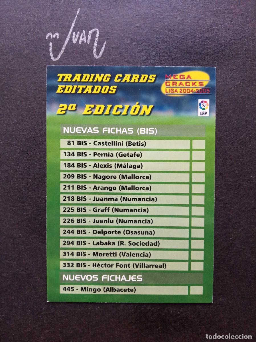 Cromos de F&uacute;tbol: INDICE 2&ordf; EDICION CHECKLIST 2 FICHAJES & BIS ⚽ PANINI &reg; MEGA CRACKS MEGACRACKS 2004 2005 04 05 MGK