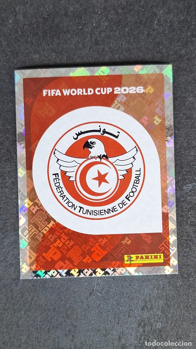 Cromos de F&uacute;tbol: L1 ESCUDO SELECCION TUNEZ 1 MUNDIAL FIFA WORLD CUP 2026 PANINI NUNCA PEGADO SIN PEGAR