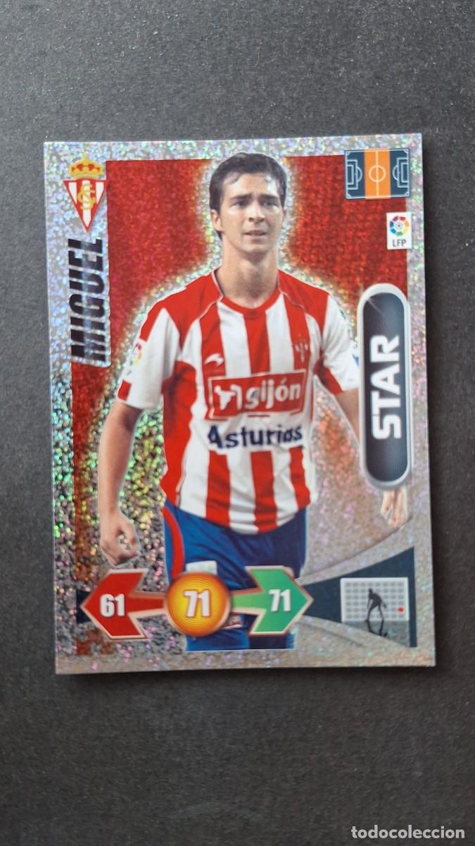 Fu&szlig;ball-Sticker: L3 MIGUEL SPORTING DE GIJON STAR BRILLANTINA GRUESA ADRENALYN XL LIGA 2009 2010 09 10 PANINI