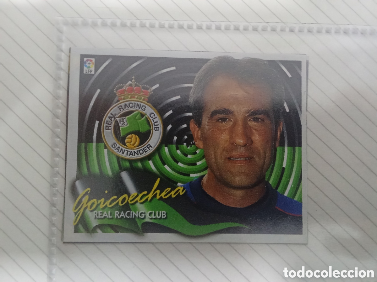 Football Stickers: GOICOECHEA ENTRENADOR DEL RACING DE SANTANDER LIGA ESTE 2000 2001 00-01 RECORTADO