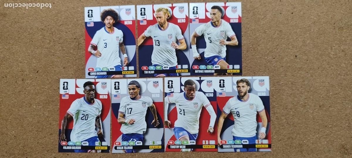 Cromos de F&uacute;tbol: ADRENALYN XL FIFA WORLD CUP 2026 LOTE 7 CARTAS DE USA # PANINI