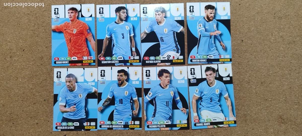 Cromos de F&uacute;tbol: ADRENALYN XL FIFA WORLD CUP 2026 LOTE 8 CARTAS DE URUGUAY # PANINI