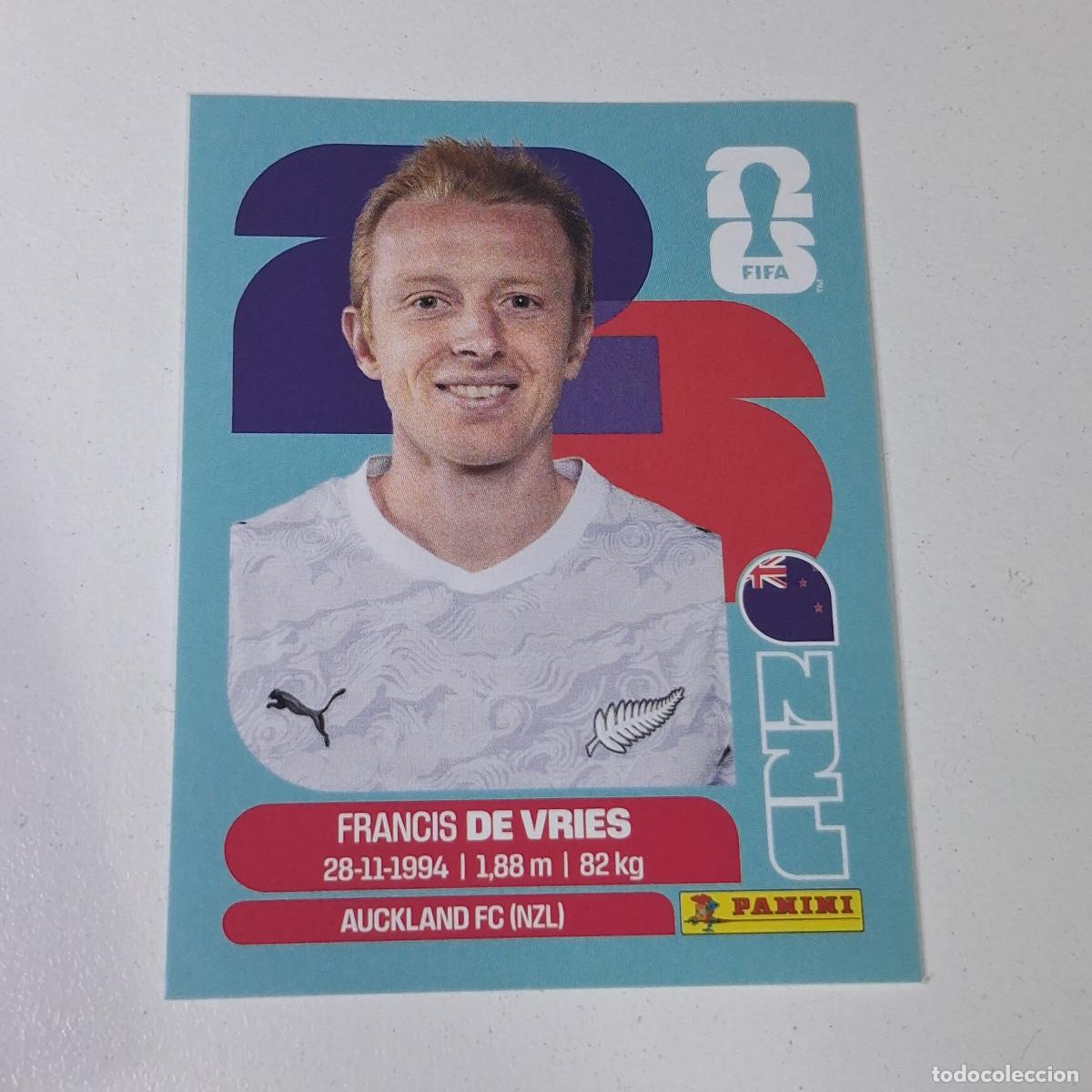 Cromos de F&uacute;tbol: B11 NZL8 FRANCIS DE VRIES 8 NUEVA ZELANDA NZL NEW ZEALAND MUNDIAL FIFA WORLD CUP 2026 STICKER PANINI