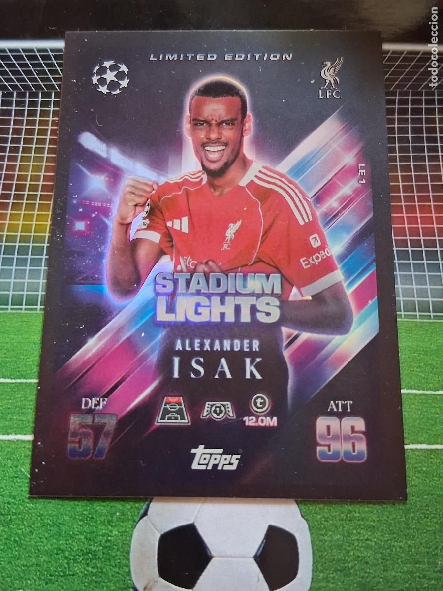 Cromos de F&uacute;tbol: LE 1 ALEXANDER ISAK LIVERPOOL LIMITED EDITION MATCH ATTAX EXTRA CHAMPIONS LEAGUE 2025 2026 25 26