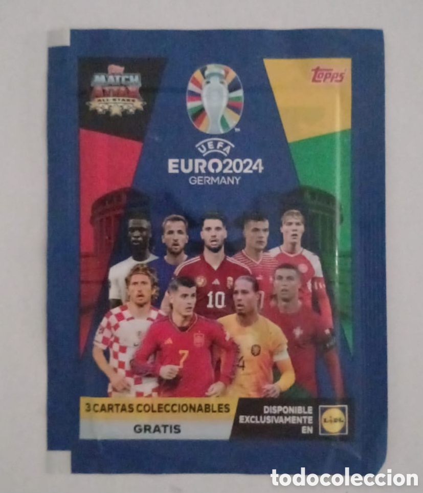 Cromos de F&uacute;tbol: SOBRE TOPPS UEFA EUROPA 2024, (3) Cromos coleccionables (sobre sin abrir)