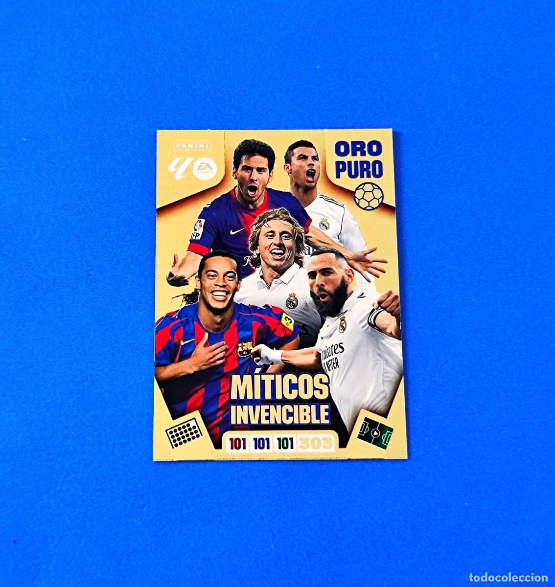 Cromos de F&uacute;tbol: Adrenalyn 2025 2026 / 25 26 M&iacute;ticos Invencible Oro puro Messi Cristiano Ronaldo
