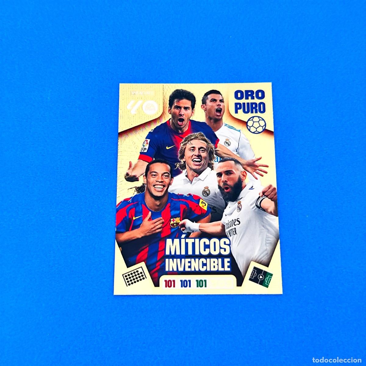 Cromos de F&uacute;tbol: Adrenalyn 2025 2026 / 25 26 M&iacute;ticos Invencible Oro puro Messi Cristiano Ronaldo