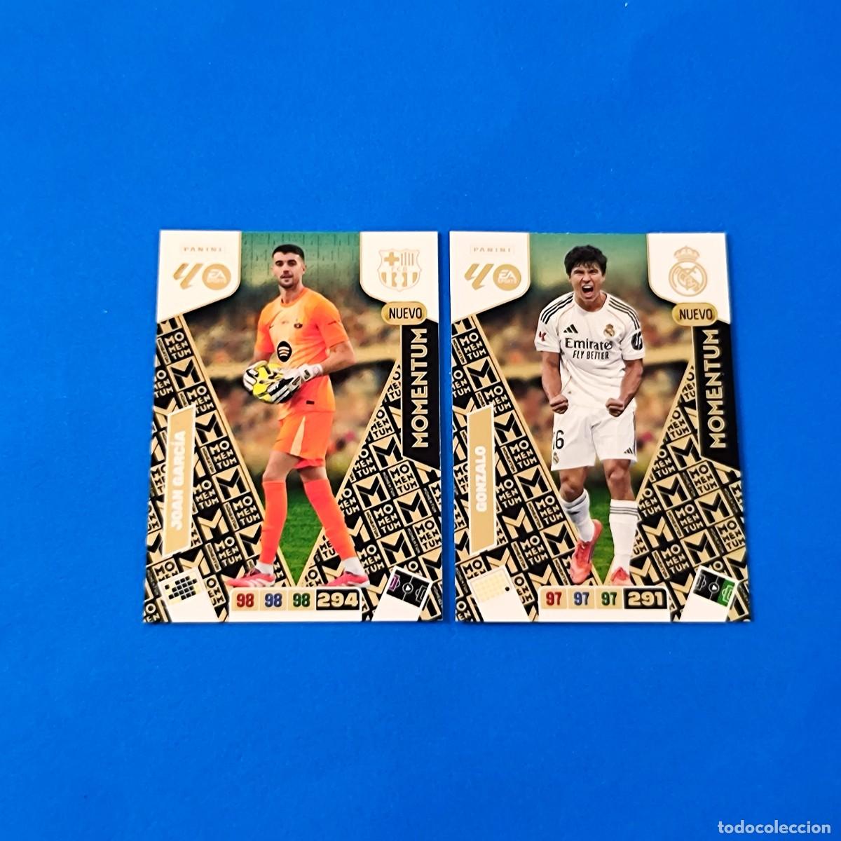Cromos de F&uacute;tbol: Adrenalyn 2025 2026 / 25 26 Momentum Gonzalo Real Madrid - Joan Garc&iacute;a Barcelona