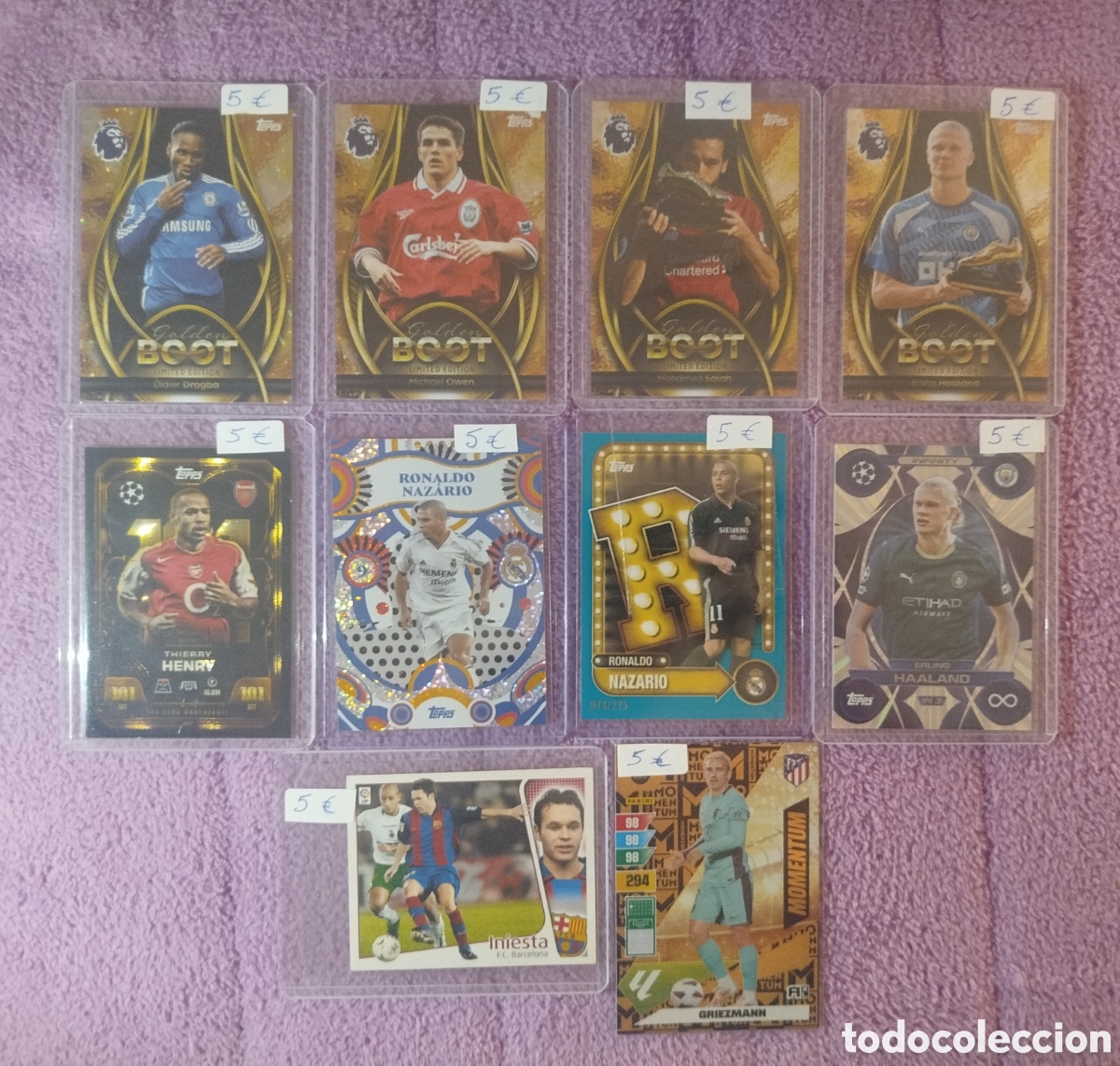 Cromos de F&uacute;tbol: Cromos de futbol. 5&euro;/ud. Lote entero 40 &euro;.