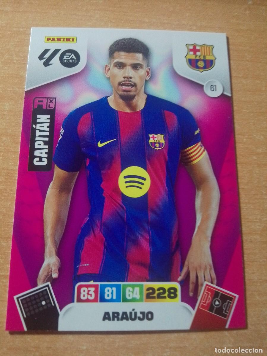 Cromos de F&uacute;tbol: 61 ARAUJO DEL BARCELONA 25 26 ADRENALYN XL 2025 2026 NUEVO