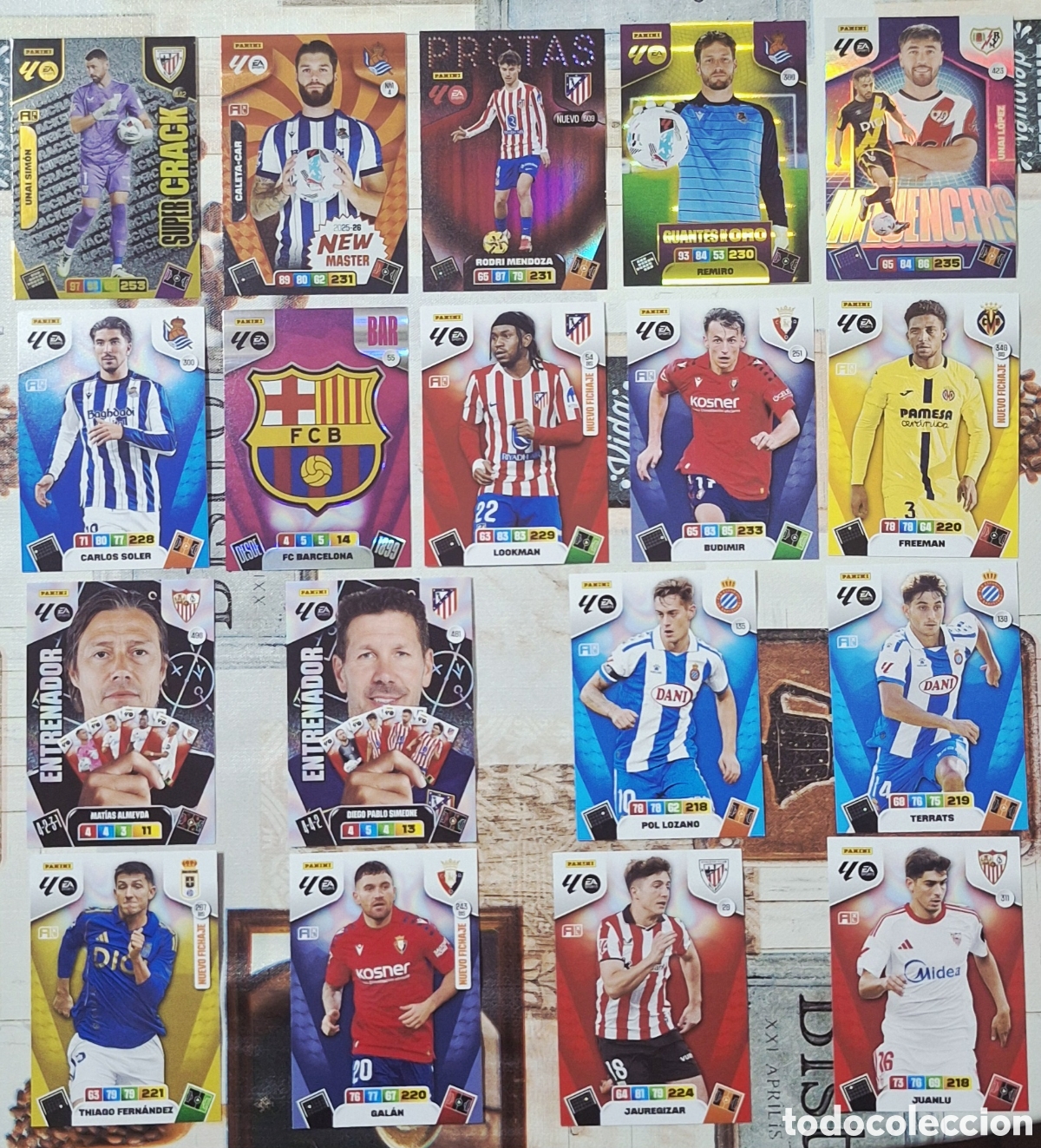 Cromos de F&uacute;tbol: Lote 18 cartas adrenalyn 2025 2026