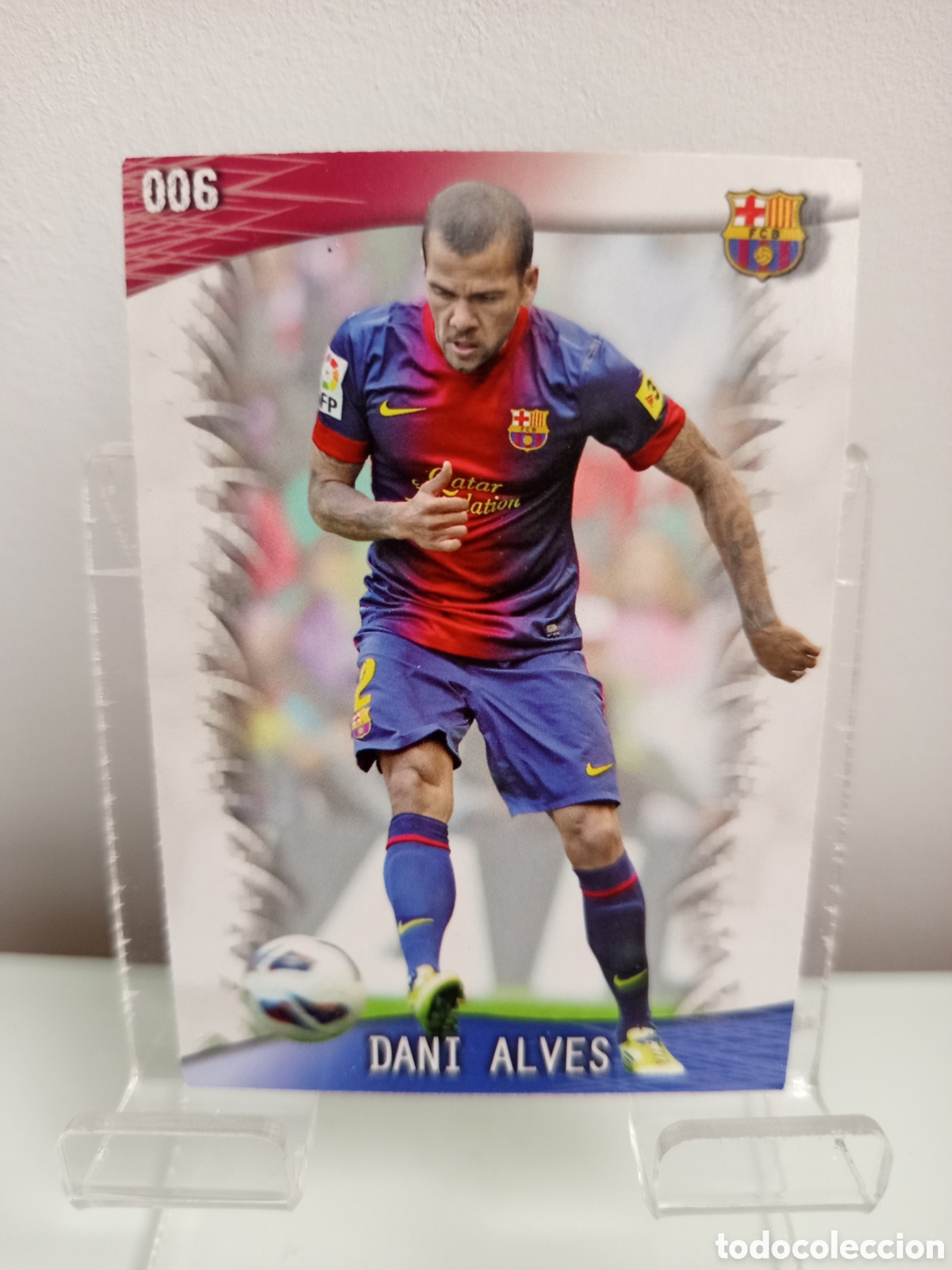 Fu&szlig;ball-Sticker: ❇️ CROMO CARD ⚽ DANI ALVES BARCELONA 6 FICHAS LIGA QUIZ GAME 2014 13 14 2013 2014 MUNDICROMO ❇️