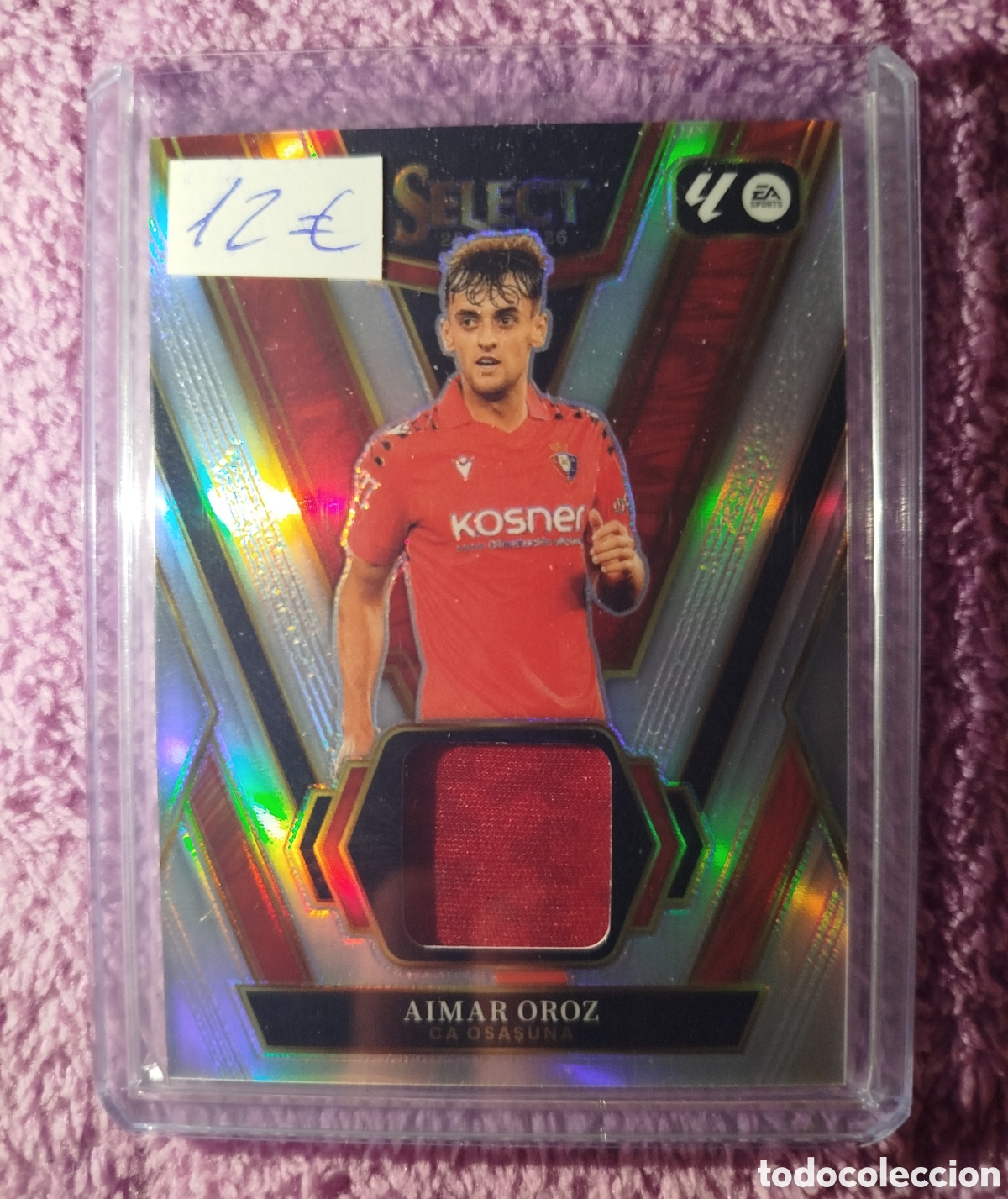 Cromos de F&uacute;tbol: Cromo de futbol. Aimar Oroz, con el parche de la camiseta.