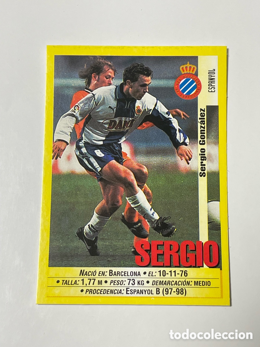 Cromos de F&uacute;tbol: Sergio Espanyol Panini 1999/2000 #124