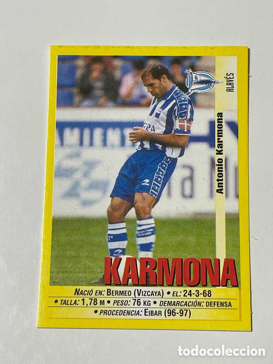 Cromos de F&uacute;tbol: Antonio Karmona Alav&eacute;s Panini 1999/2000 #289