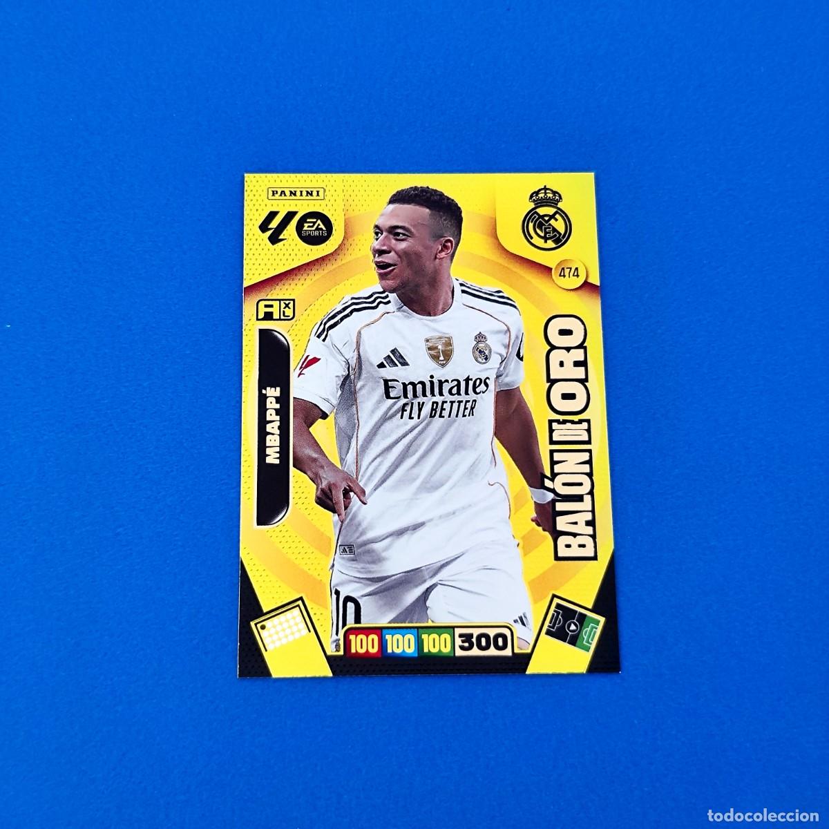 Cromos de F&uacute;tbol: Adrenalyn 2025 2026 / 25 26 Bal&oacute;n de Oro Mbapp&eacute; 474 Real Madrid