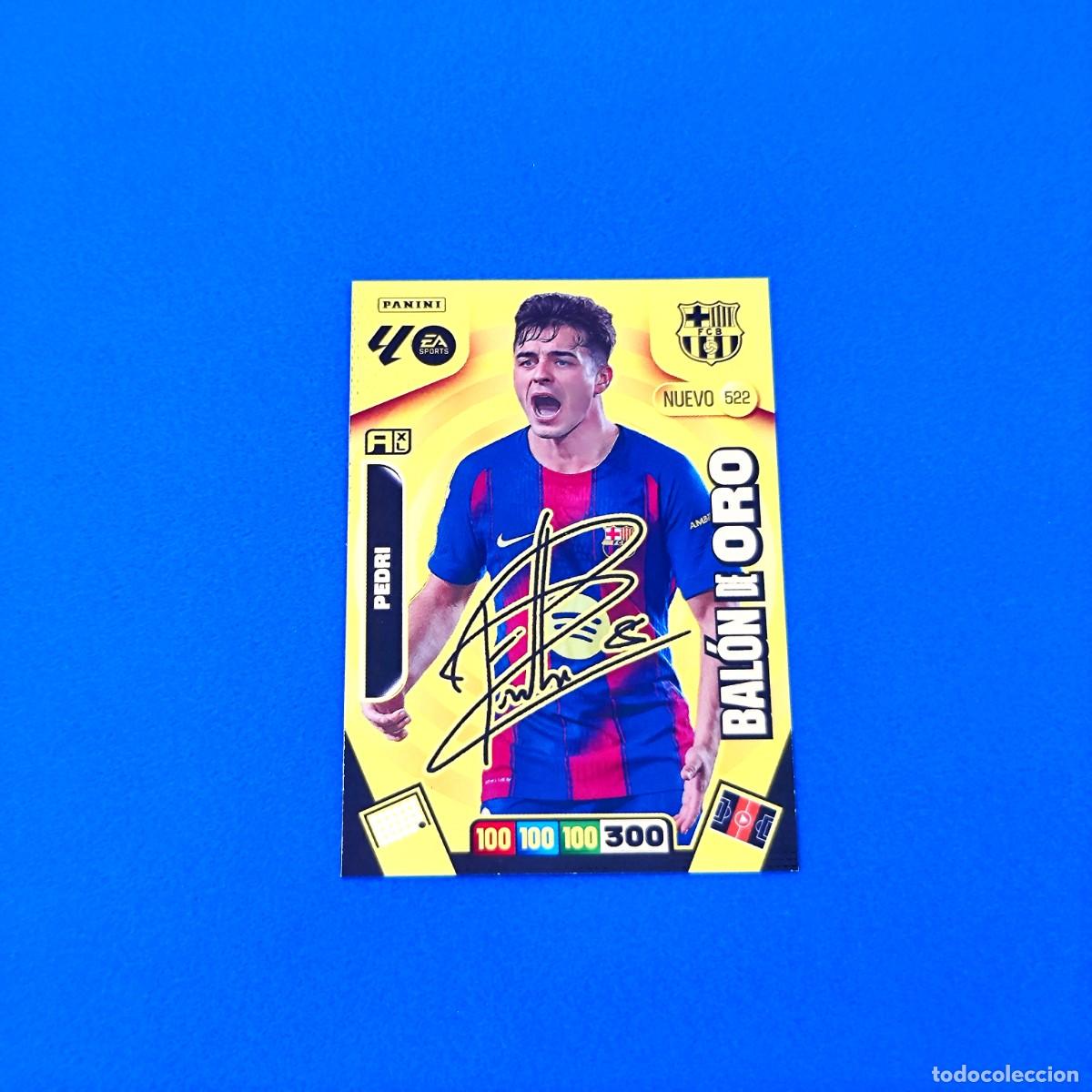 Cromos de F&uacute;tbol: Adrenalyn 2025 2026 / 25 26 Nuevo Bal&oacute;n de Oro Pedri 522 firmado Barcelona
