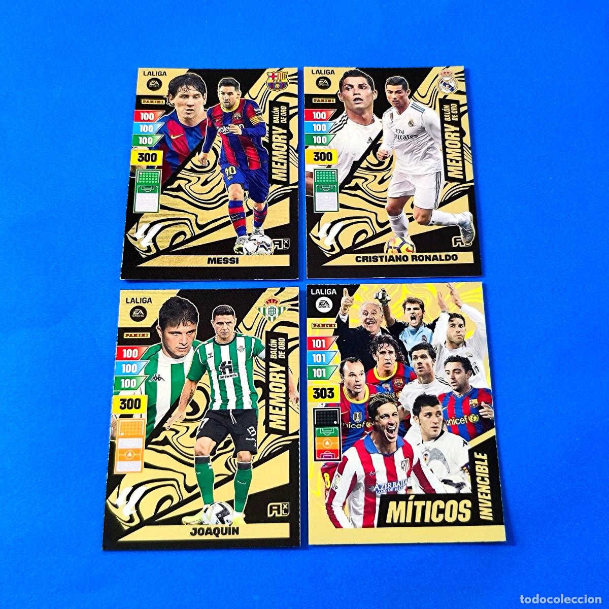 Cromos de F&uacute;tbol: Adrenalyn 2023 2024 / 23 24 M&iacute;ticos Invencible Joaqu&iacute;n Cristiano Ronaldo Messi Memory Bal&oacute;n de Oro
