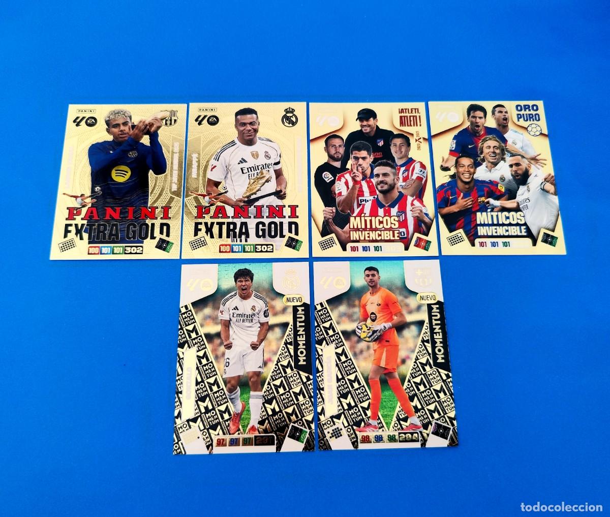 Cromos de F&uacute;tbol: Adrenalyn 2025 2026 / 25 26 M&iacute;ticos &iexcl;Atleti! Oro Puro Extra Gold Mbapp&eacute; Yamal Momentum Gonzalo Joan