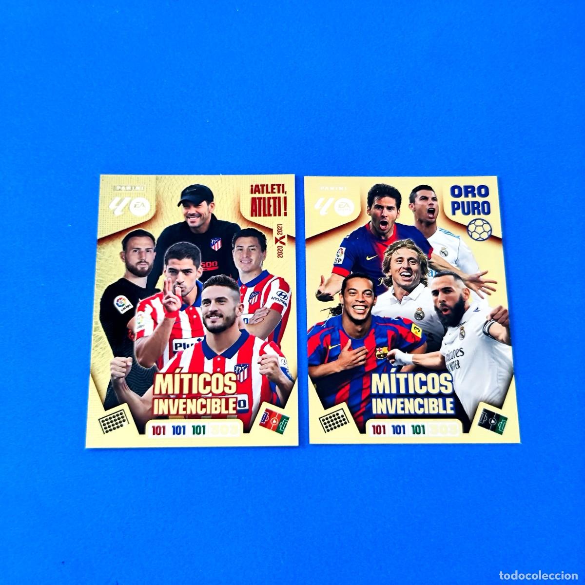 Cromos de F&uacute;tbol: Adrenalyn 2025 2026 / 25 26 M&iacute;ticos Invencible &iexcl;Atleti, Atleti! - Oro puro Messi Cristiano Ronaldo