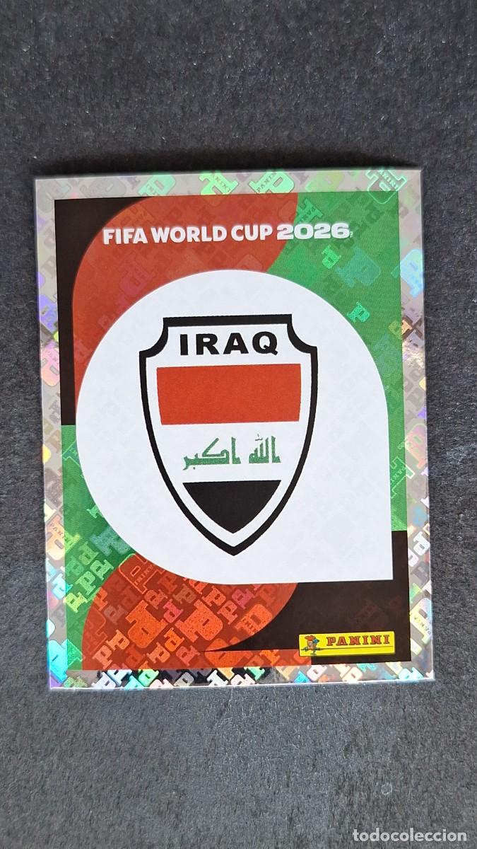 Cromos de F&uacute;tbol: L1 ESCUDO SELECCION IRAQ 1 MUNDIAL FIFA WORLD CUP 2026 PANINI NUNCA PEGADO SIN PEGAR