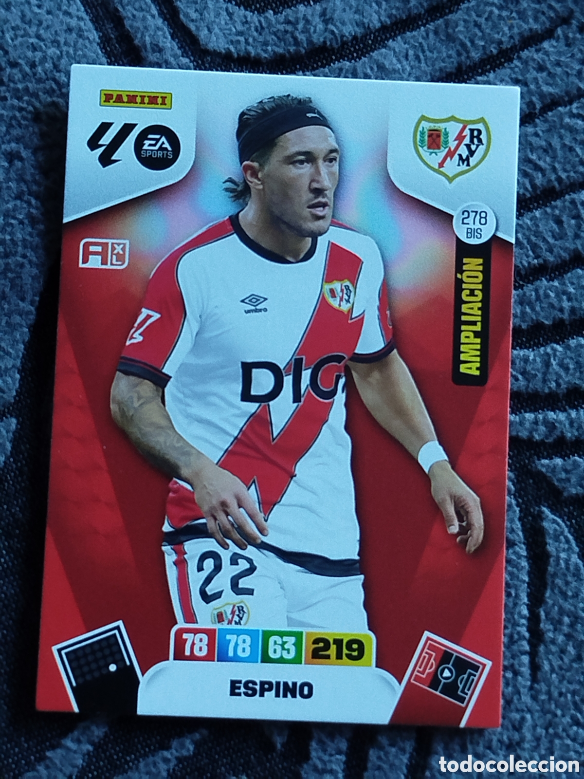 Cromos de F&uacute;tbol: ADRENALYN XL 2025 2026 25 26 PANINI ESPINO RAYO VALLECANO 278 BIS AMPLIACI&Oacute;N MOMENTUM CROMO CARD