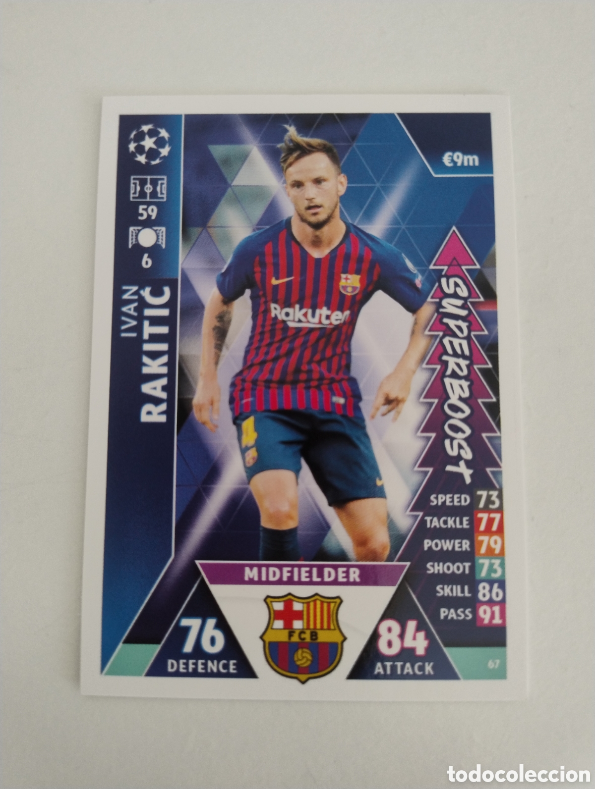 Cromos de F&uacute;tbol: 67 - Rakitic - Barcelona - Topps Match Attax 2019 - 2020 Road to Madrid Superboost