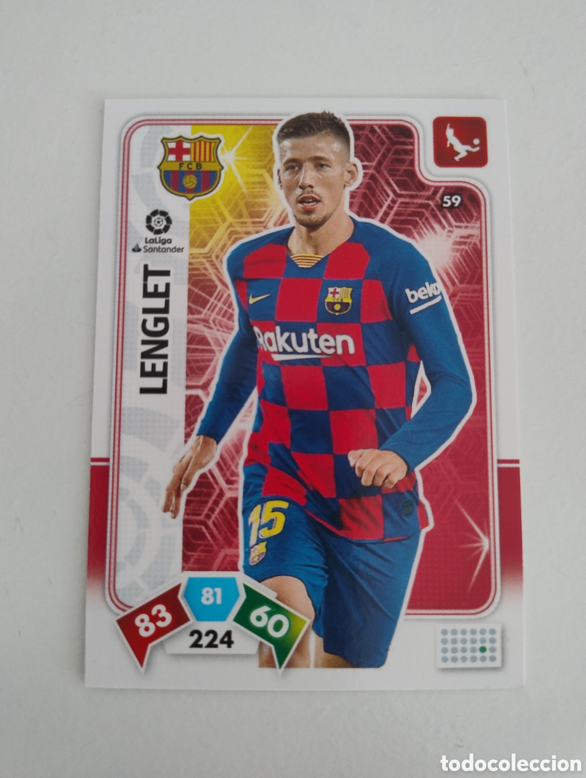 Cromos de F&uacute;tbol: 59 - Lenglet - Barcelona - Adrenalyn XL Liga 2019 - 2020