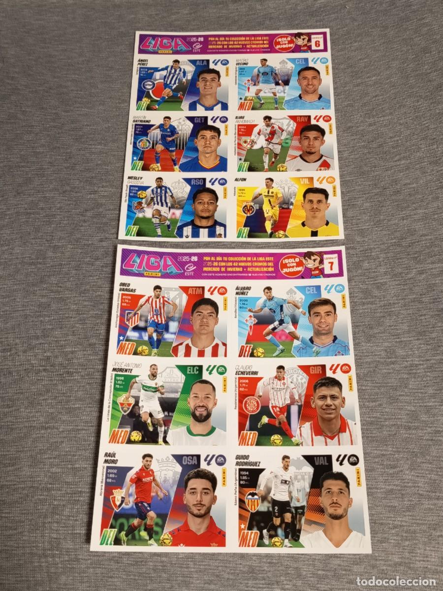 Cromos de Futebol: Liga este 25 26 Panini LOTE LAMINAS 6 Y 7 MERCADO DE INVIERNO + ACTUALIZACION