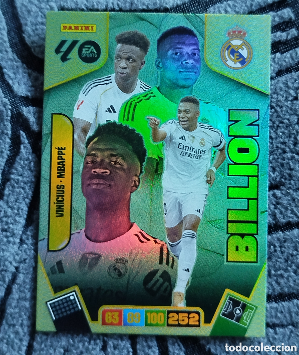 Cromos de F&uacute;tbol: BILLION VINICIUS MBAPPE REAL MADRID ADRENALYN XL 2025 2026 25 26 PANINI MOMENTUM CROMO CARD