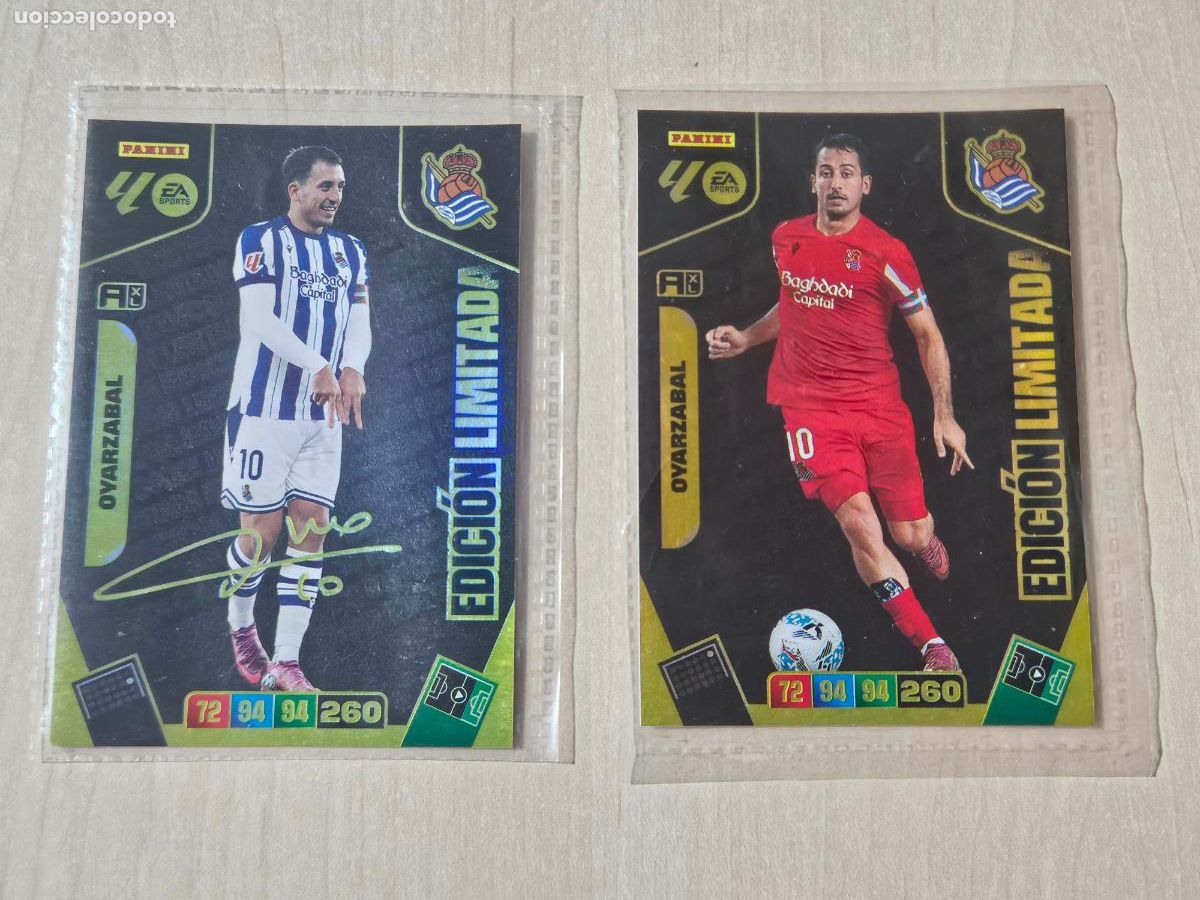 Cromos de F&uacute;tbol: Adrenalyn 2025 2026 / 25 26 Edici&oacute;n limitada firmada y sin firmar Oyarzabal Real Sociedad