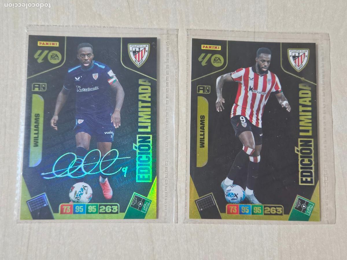 Cromos de F&uacute;tbol: Adrenalyn 2025 2026 / 25 26 Edici&oacute;n limitada firmada y sin firmar WILLIAMS ATHLETIC DE BILBAO