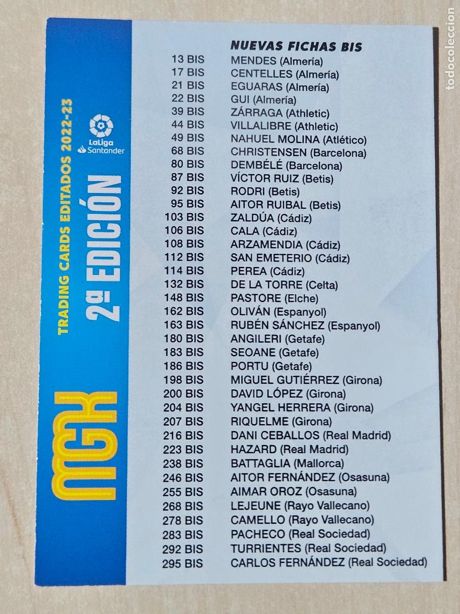 Cartes &agrave; collectionner de Football: MEGACRACKS 2022 2023 22 23 PANINI INDICE 2&ordf; EDICI&Oacute;N 2 CARD LIGA ALBUM MEGA CRACKS MGK 2&ordf; ED
