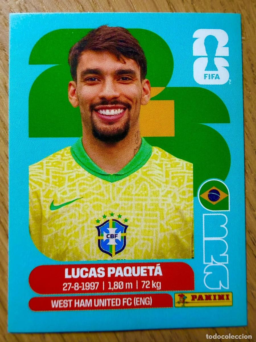 Cromos de F&uacute;tbol: BRA9 BRA 9 LUCAS PAQUETA BRASIL MUNDIAL FIFA WORLD CUP 2026 26 STICKER CROMO PANINI SIN PEGAR