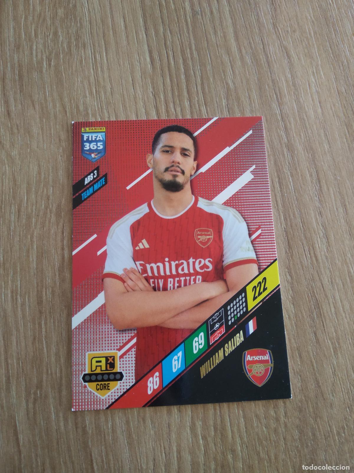 Cromos de F&uacute;tbol: ARS 3 WILLIAM SALIBA ARSENAL CROMO FUTBOL PANINI ADRENALYN 23-24 FIFA 365 2023-2024