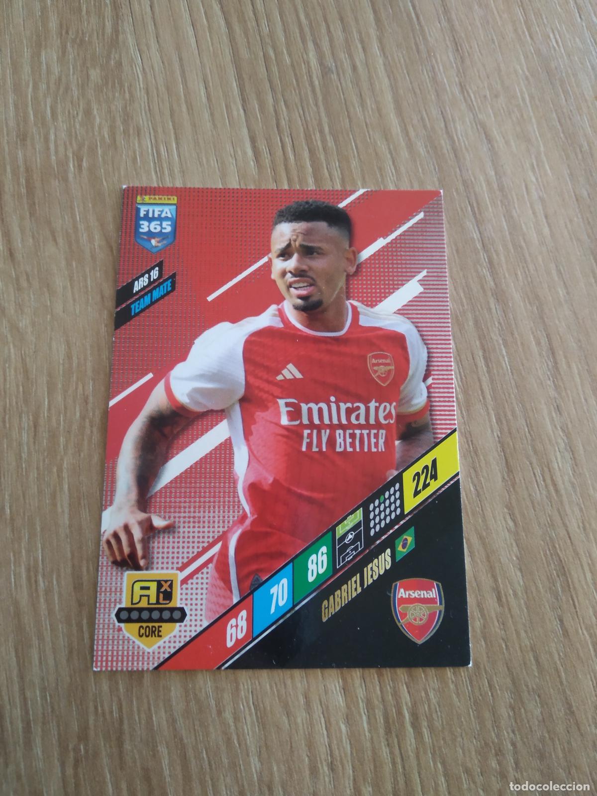 Cromos de F&uacute;tbol: ARS 16 GABRIEL JESUS ARSENAL CROMO FUTBOL PANINI ADRENALYN 23-24 FIFA 365 2023-2024