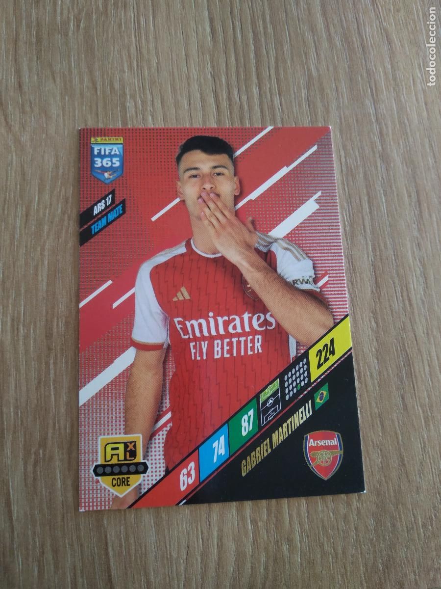 Cromos de F&uacute;tbol: ARS 17 GABRIEL MARTINELLI ARSENAL CROMO FUTBOL PANINI ADRENALYN 23-24 FIFA 365 2023-2024