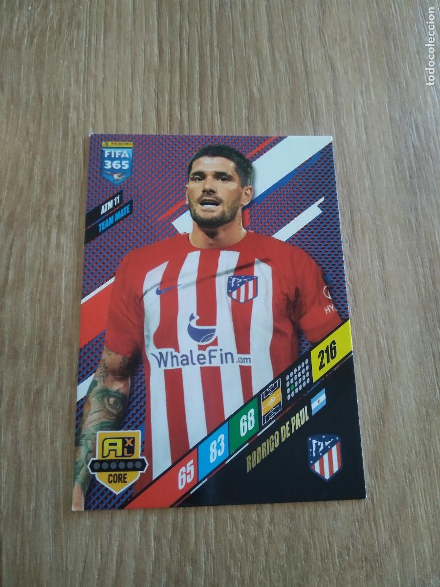 Cromos de F&uacute;tbol: ATM 11 RODRIGO DE PAUL ATLETICO DE MADRID CROMO FUTBOL PANINI ADRENALYN 23-24 FIFA 365 2023-2024