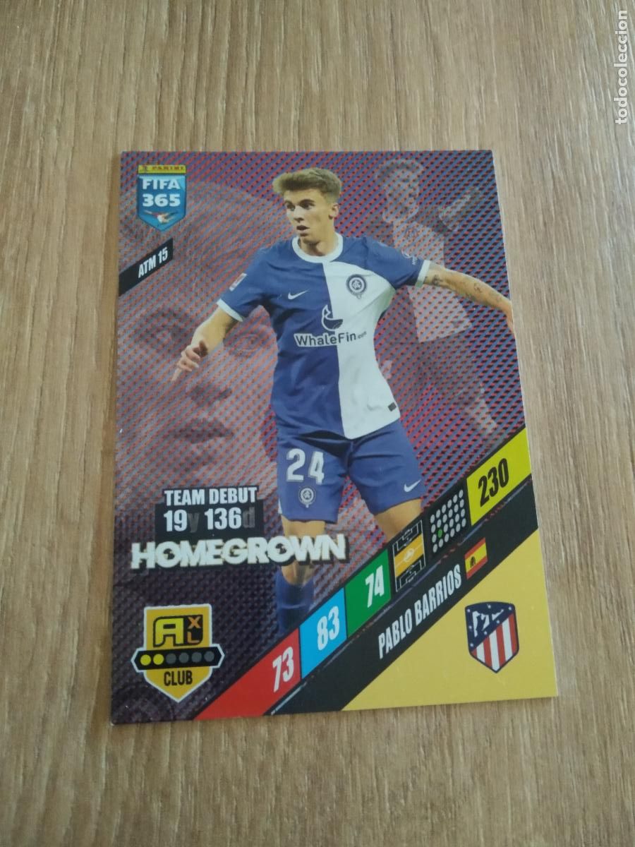 Cromos de F&uacute;tbol: ATM 15 PABLO BARRIOS ATLETICO DE MADRID CROMO FUTBOL PANINI ADRENALYN 23-24 FIFA 365 2023-2024