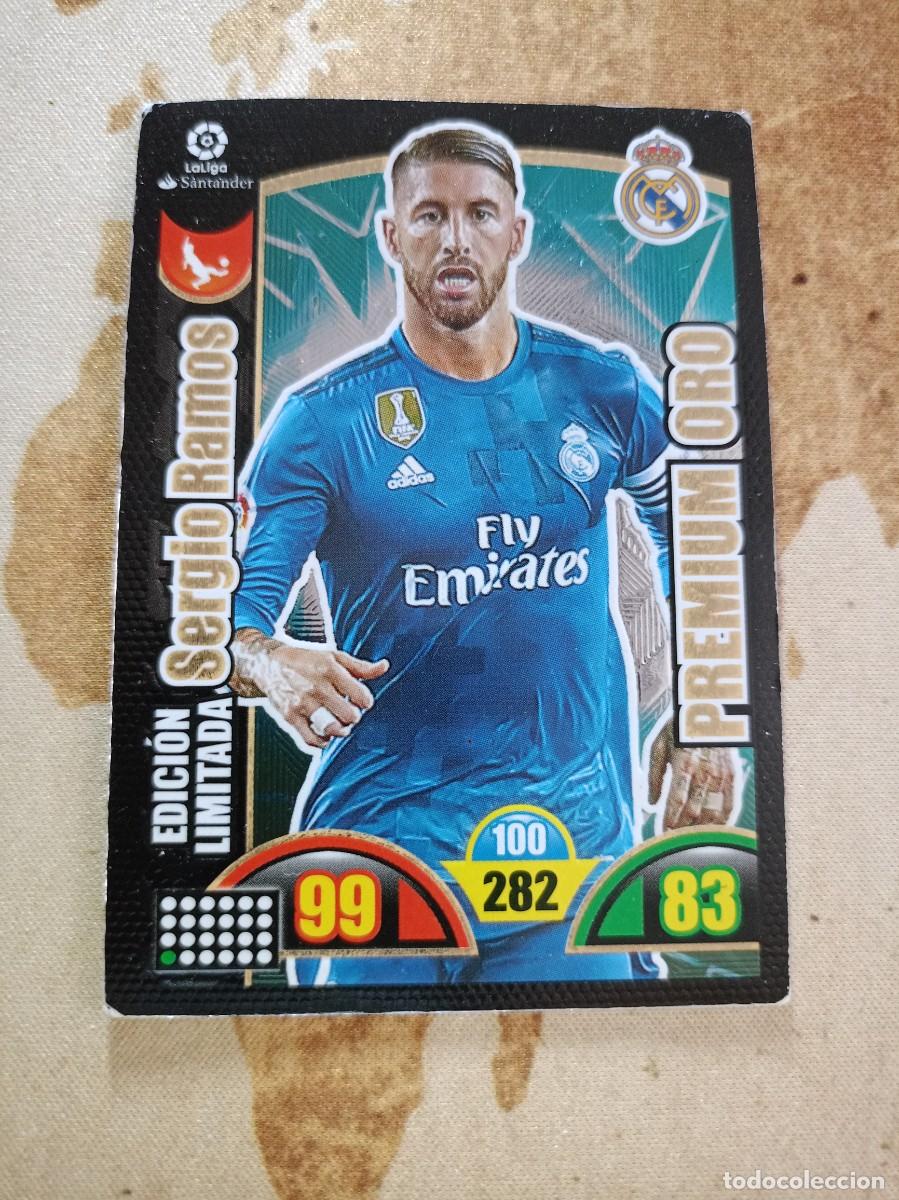Cromos de F&uacute;tbol: # PREMIUM ORO Edici&oacute;n Limitada SERGIO RAMOS Adrenalyn 2017-18